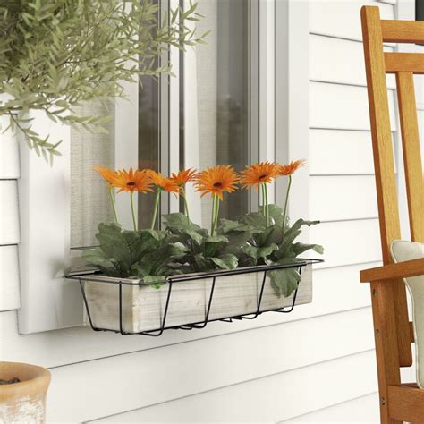 Gracie Oaks Tiana Powder Coated Metal Window Box Planter